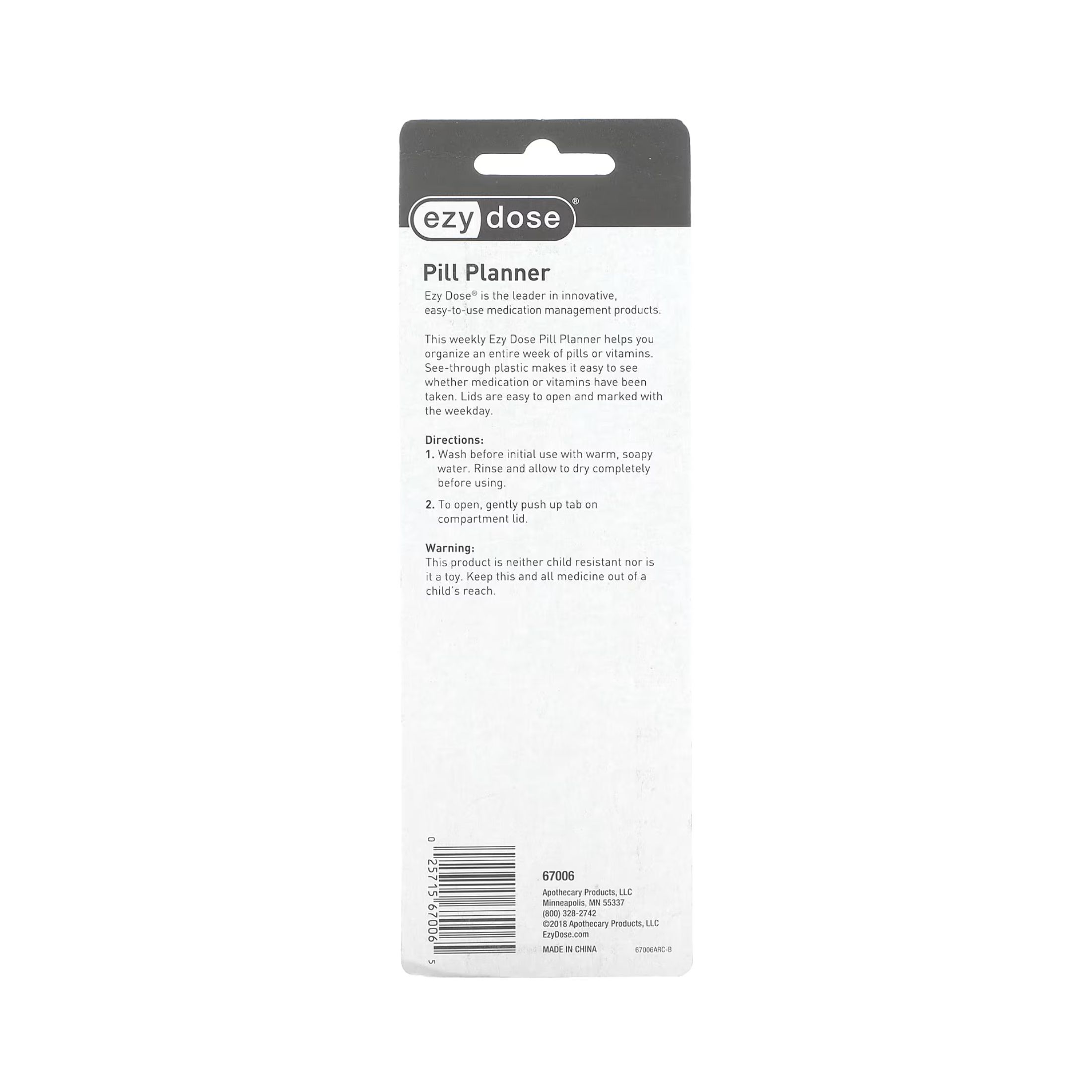 Ezy Dose Pill Reminder, 7 Day, Locking, Large