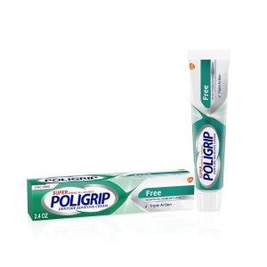 Poligrip Zinc-Free Denture Adhesive Cream, 2.4 Oz. (Sold As EA/1)