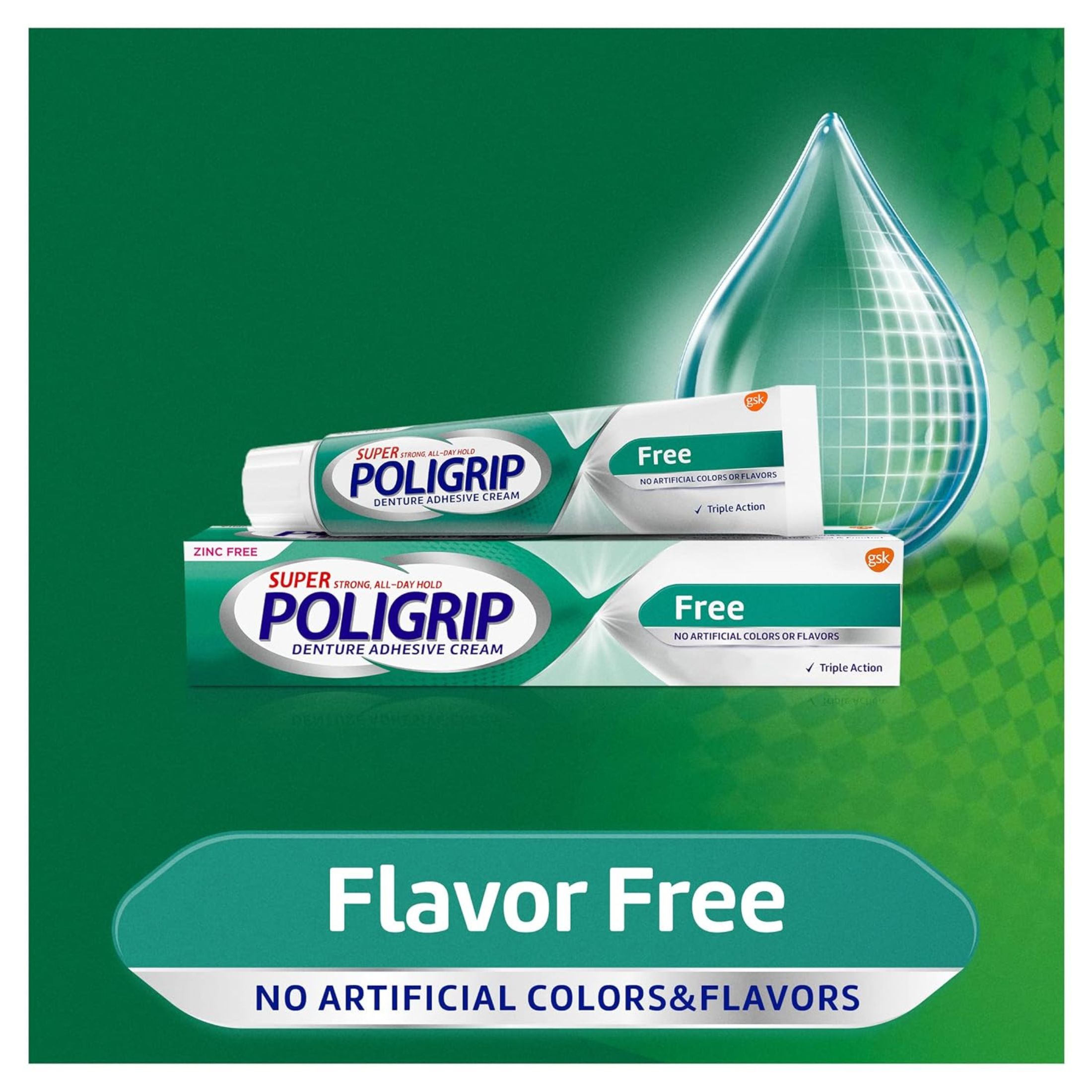 Poligrip Zinc-Free Denture Adhesive Cream, 2.4 Oz. (Sold As EA/1)