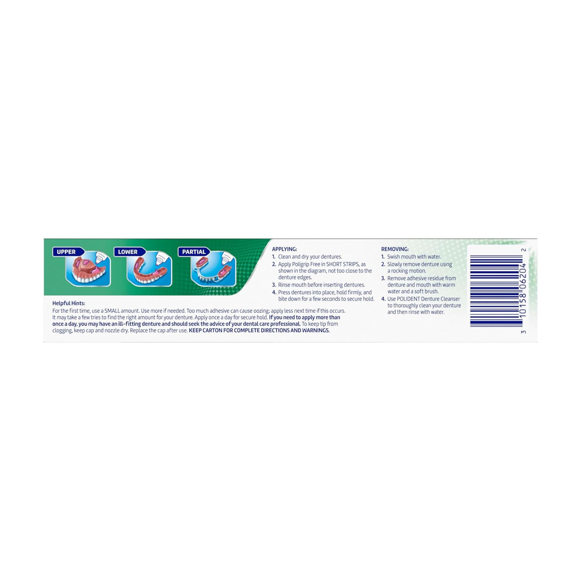 Poligrip Zinc-Free Denture Adhesive Cream, 2.4 Oz. (Sold As EA/1)