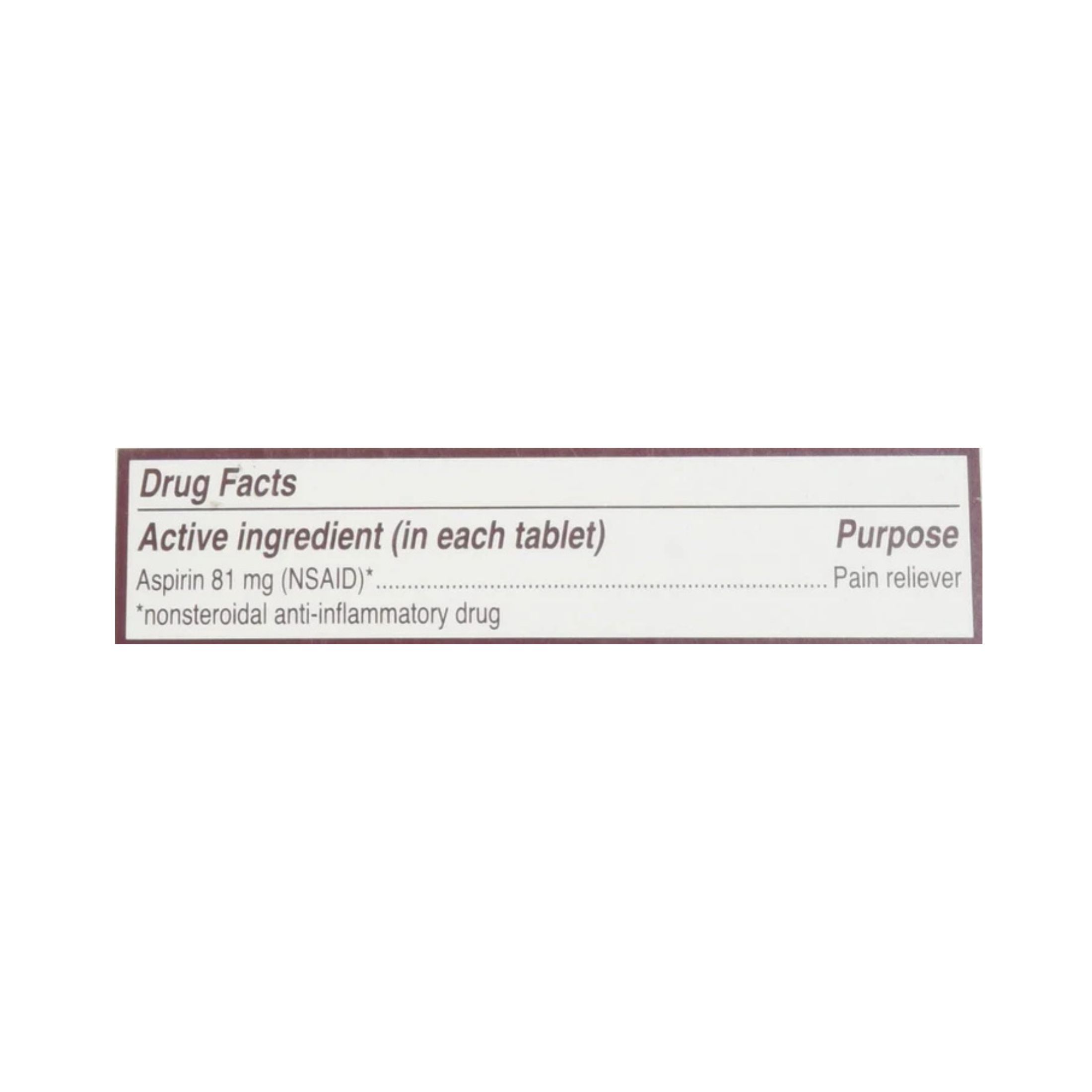 Bayer Aspirin (Nsaid) Pain Reliever, Low Dose, 81 Mg, Enteric Coated Tablets