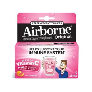 Airborne Immune Support Supplement, Original, Effervescent Tablets, Pink Grapefruit