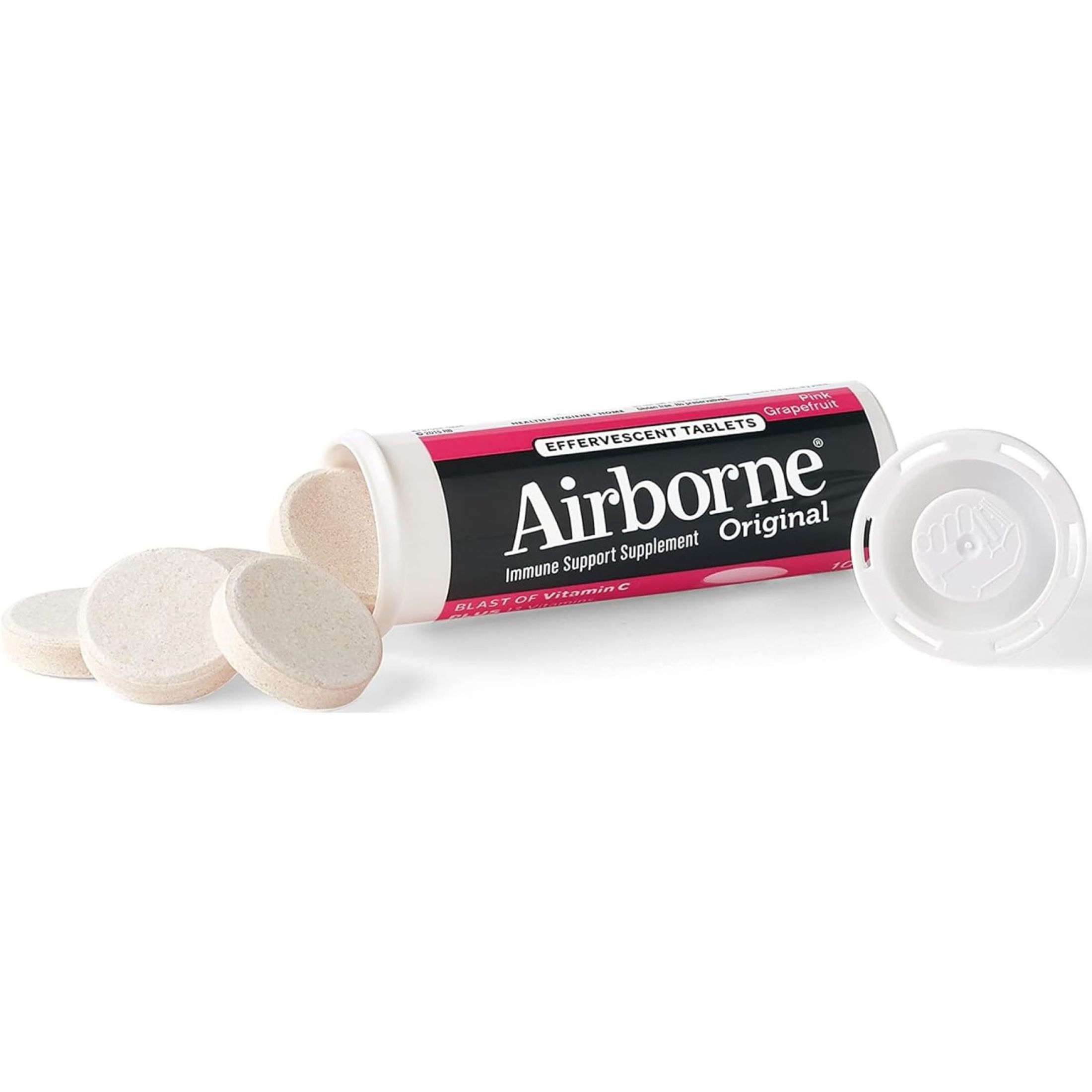 Airborne Immune Support Supplement, Original, Effervescent Tablets, Pink Grapefruit