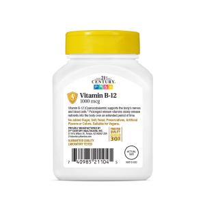 21st Century Vitamin B-12, Prolonged Release, 1000 Mcg, Tablets