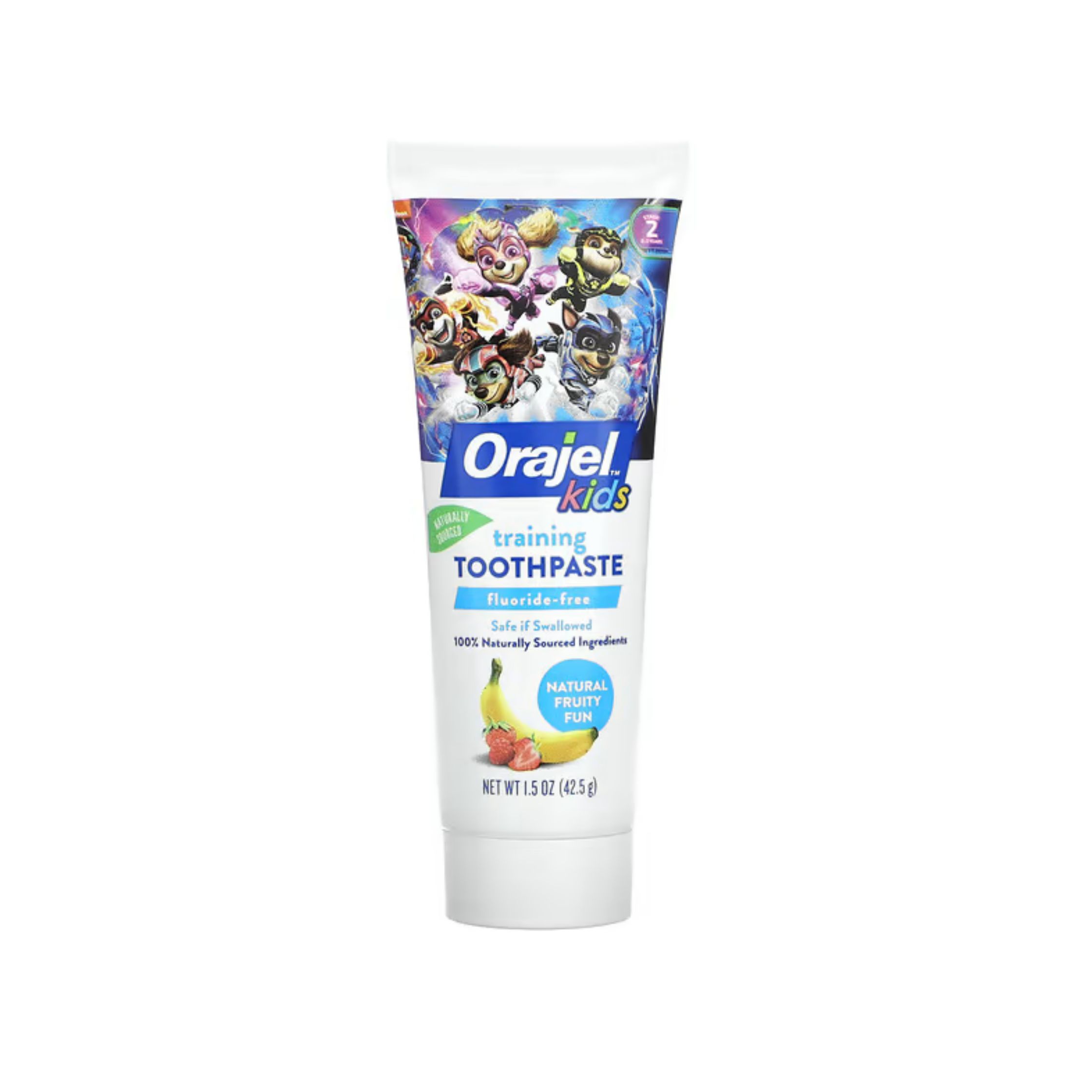 Orajel Kids Paw Patrol Natural Fruity Fun Training Toothpaste, Stage 2, 0-3 Years, 1.5 Oz