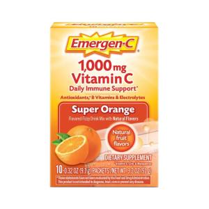 Emergen-C 30 Count, Tangerine Flavor) Dietary Supplement Fizzy Drink Mix With 1000 Mg Vitamin 0.33 Ounce Packets, Caffeine Free