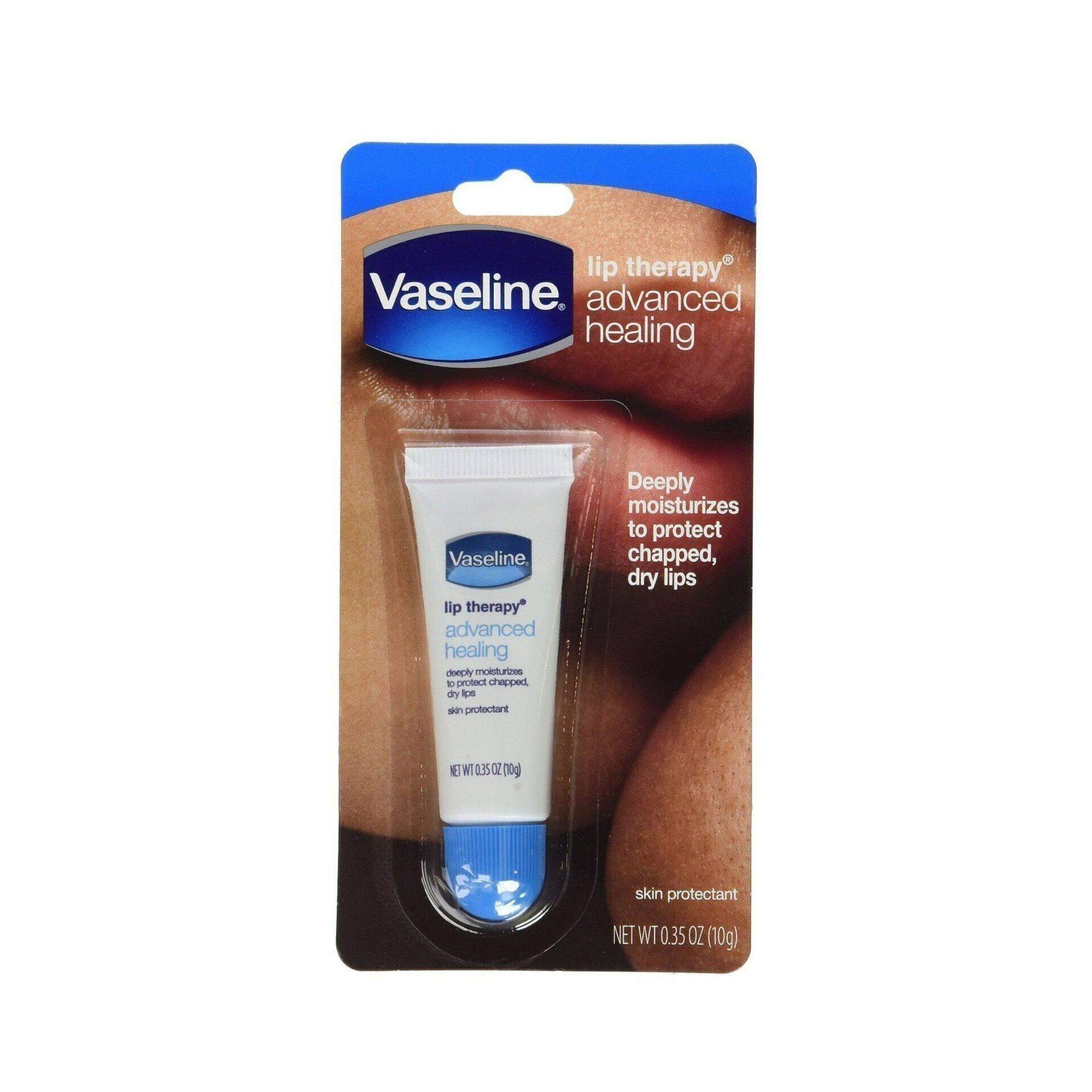 Vaseline Cb750000 Lip Therapy,0.35 Oz., Unscented, Tube, Pk72