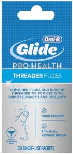 Oral-B Glide Pro-Health Threader Dental Floss For Bridges, Braces & Implants - 30ct