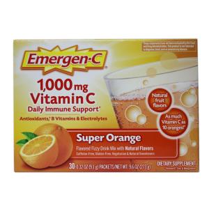 Emer'gen-C 1000 Mg Vitamin Fizzy Drink Mix, Super Orange - 30 Packets