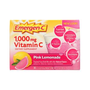 Emergen-C Vitamin Fizzy Drink Mix Pink Lemonade -- 1000 Mg - 30 Packets