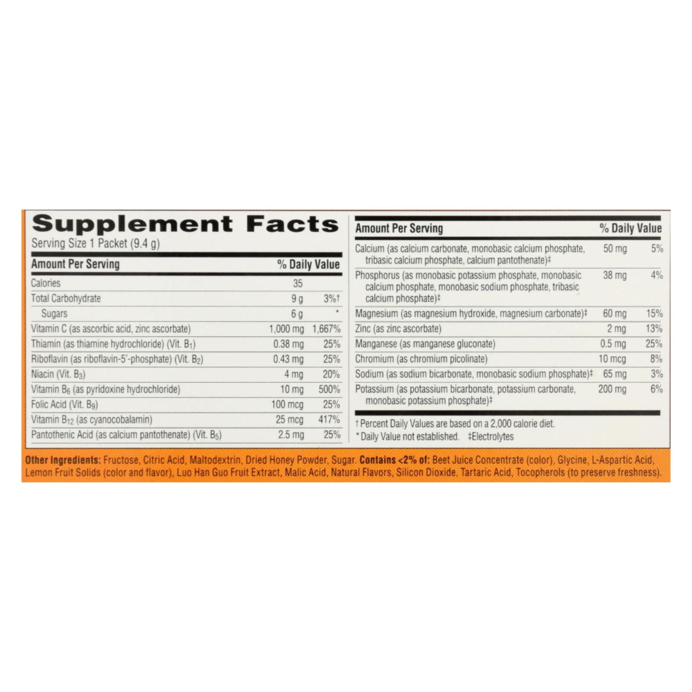 Emergen-C Vitamin Fizzy Drink Mix Pink Lemonade -- 1000 Mg - 30 Packets