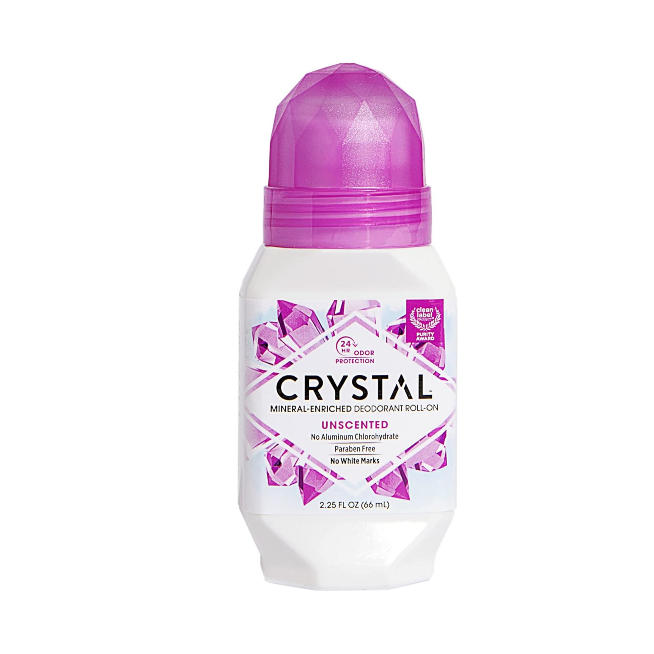 Crystal Deodorant Roll On, Mineral Enriched, Unscented 2.25 Fl Oz