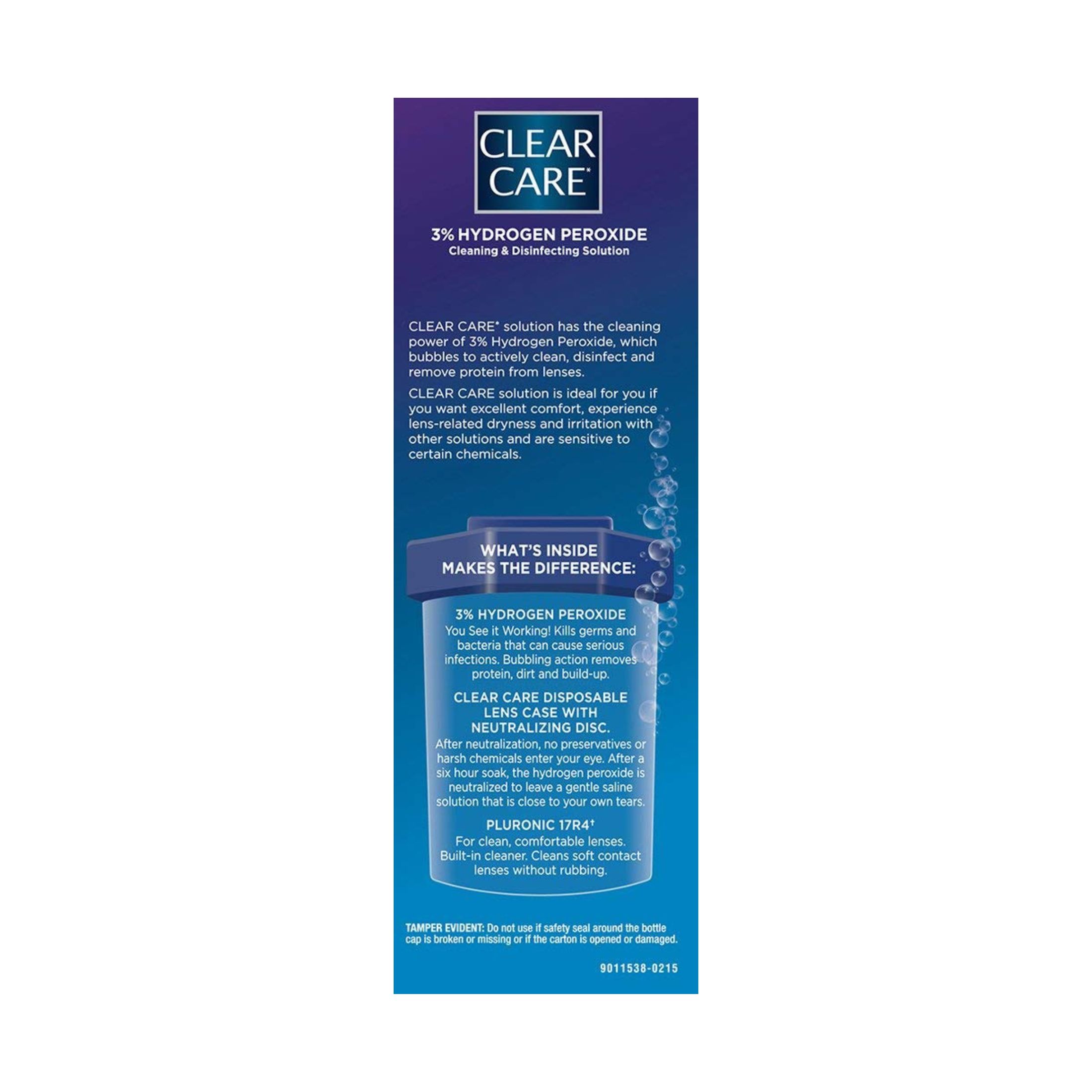 Clear Care Cleaning & Disinfecting Solution, Triple Action Cleaning, 12 Fl Oz