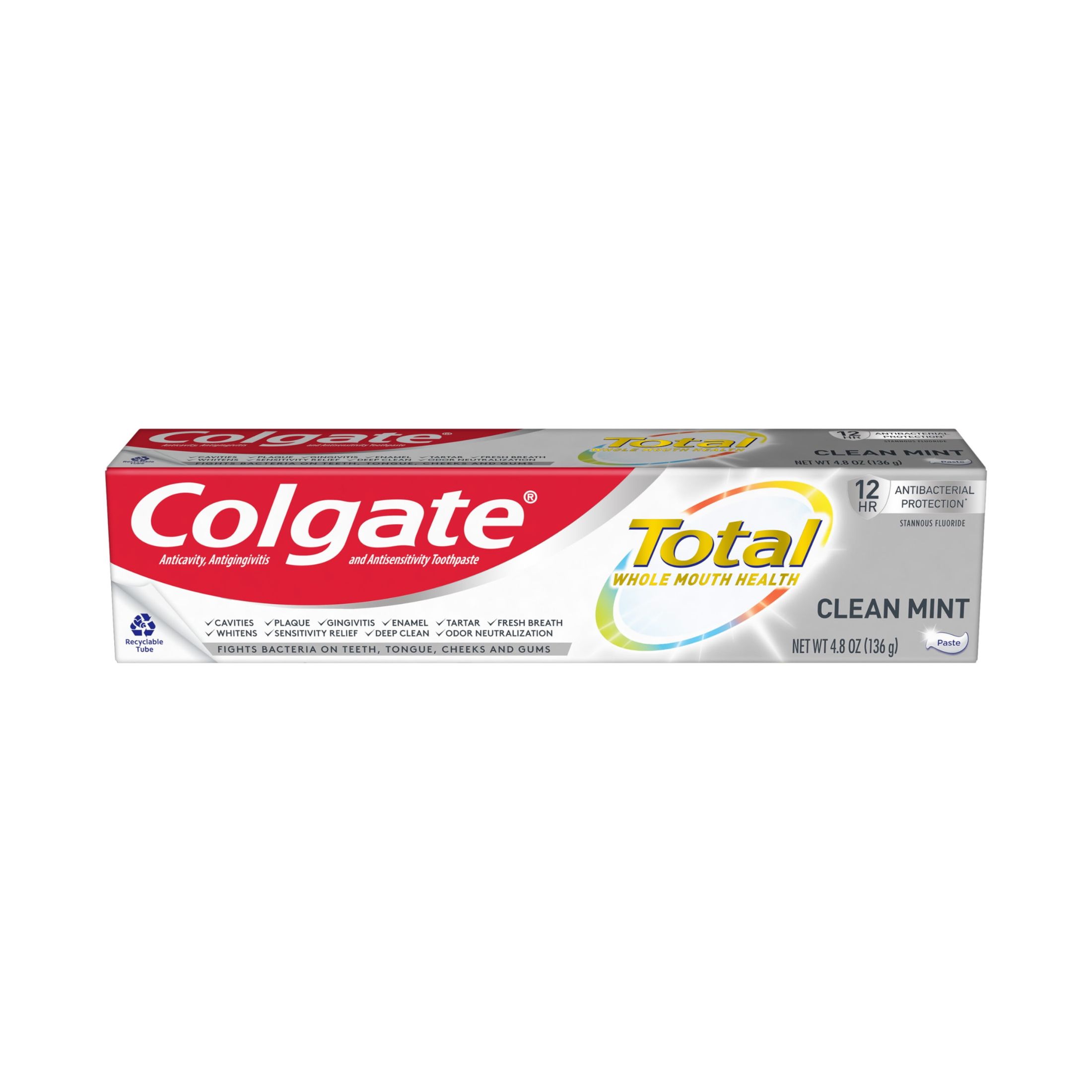 Colgate Total Toothpaste, Anticavity Fluoride And Antigingivitis, Clean Mint, Paste