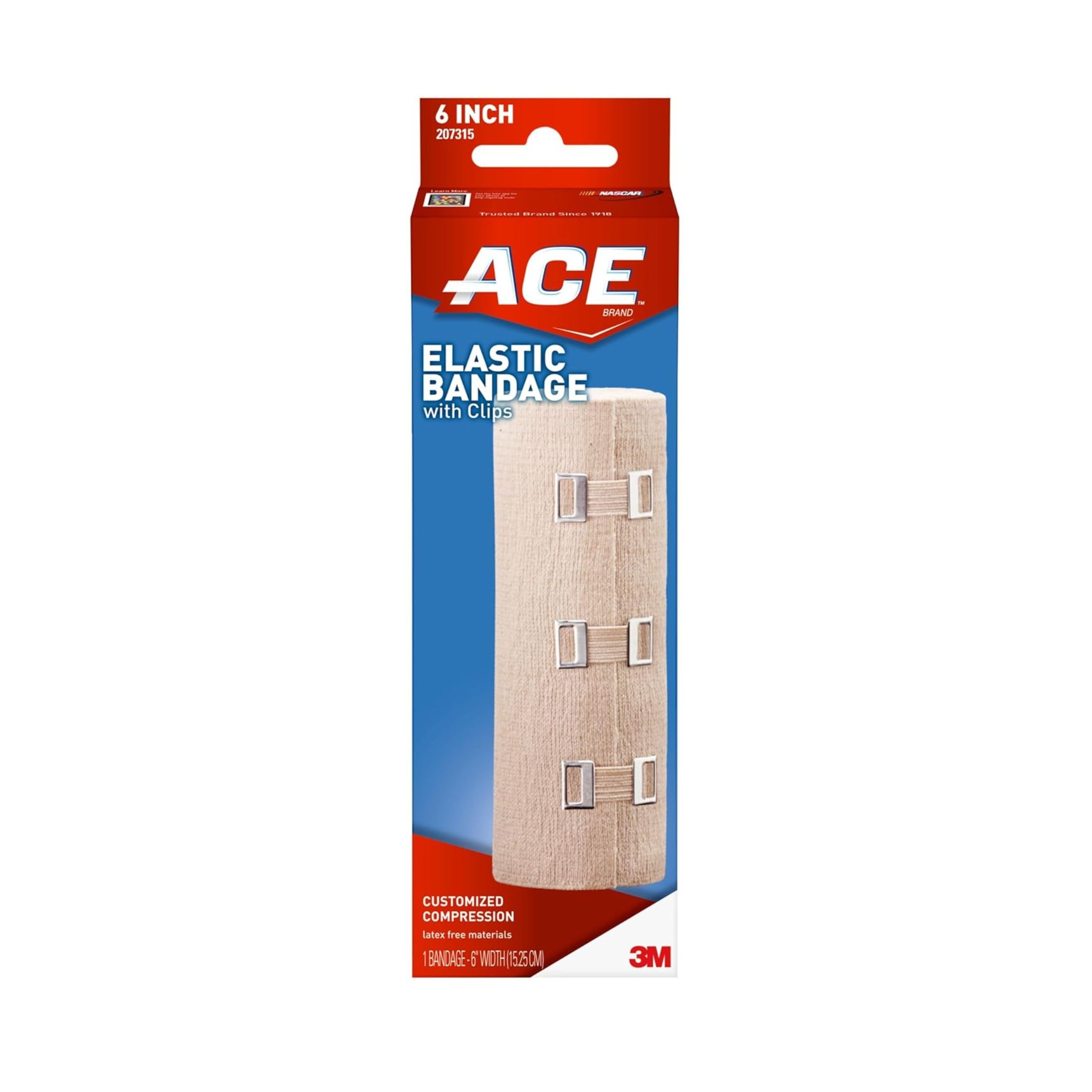 ACE 3M Brand Elastic Bandage With Clips, 6 Inch