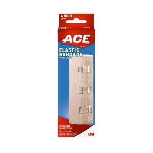 ACE 3M Brand Elastic Bandage With Clips, 6 Inch