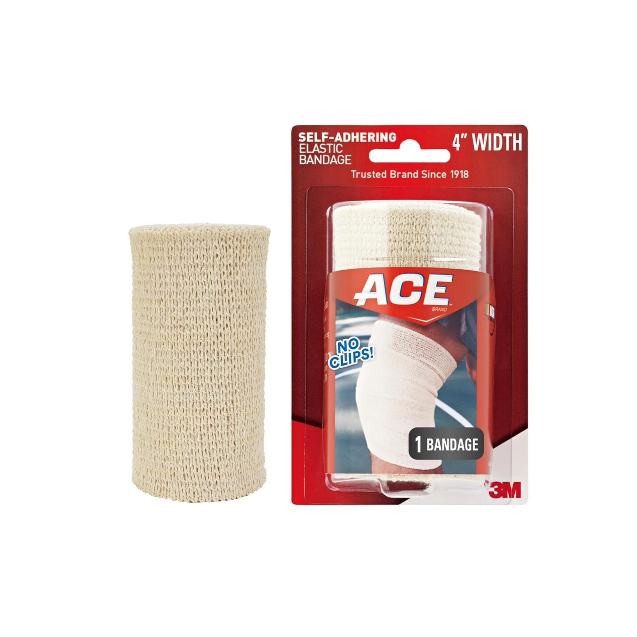 ACE Elastic Bandage, Self Adhering, 4 Inch Width