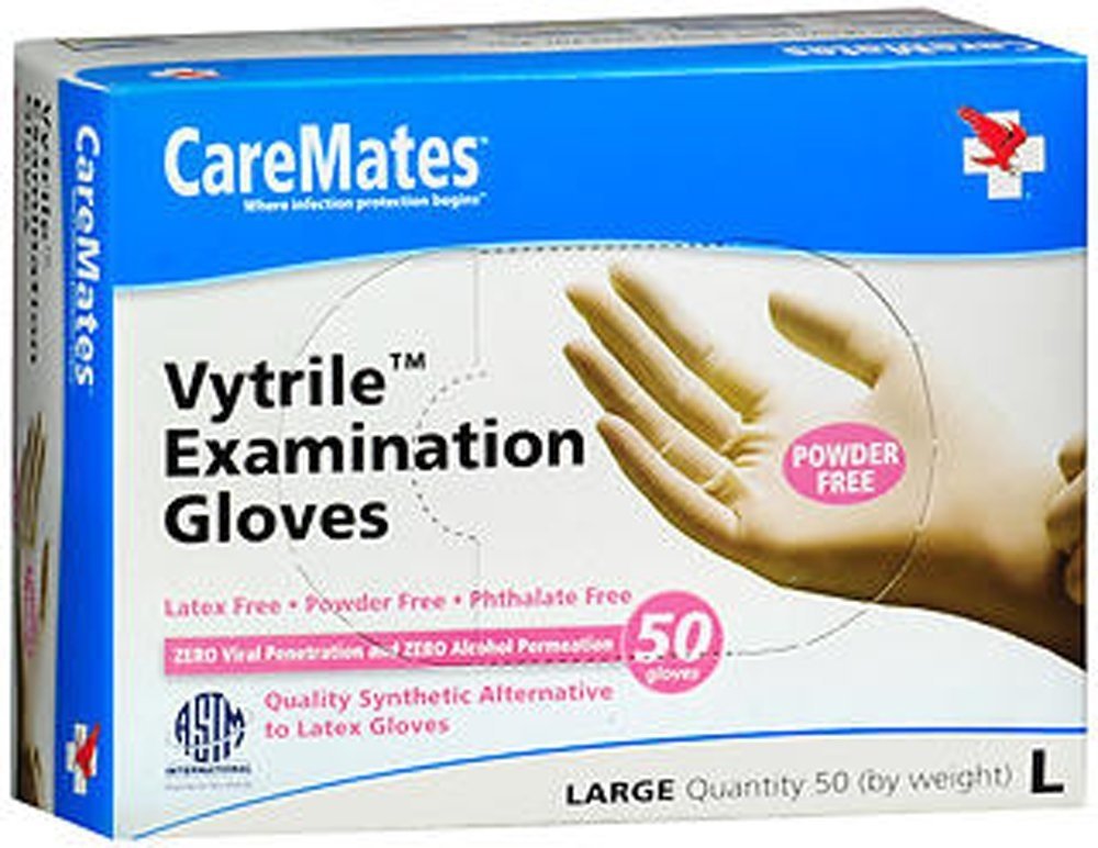 Caremates Vytrile Gloves Powder Free Large 50ct