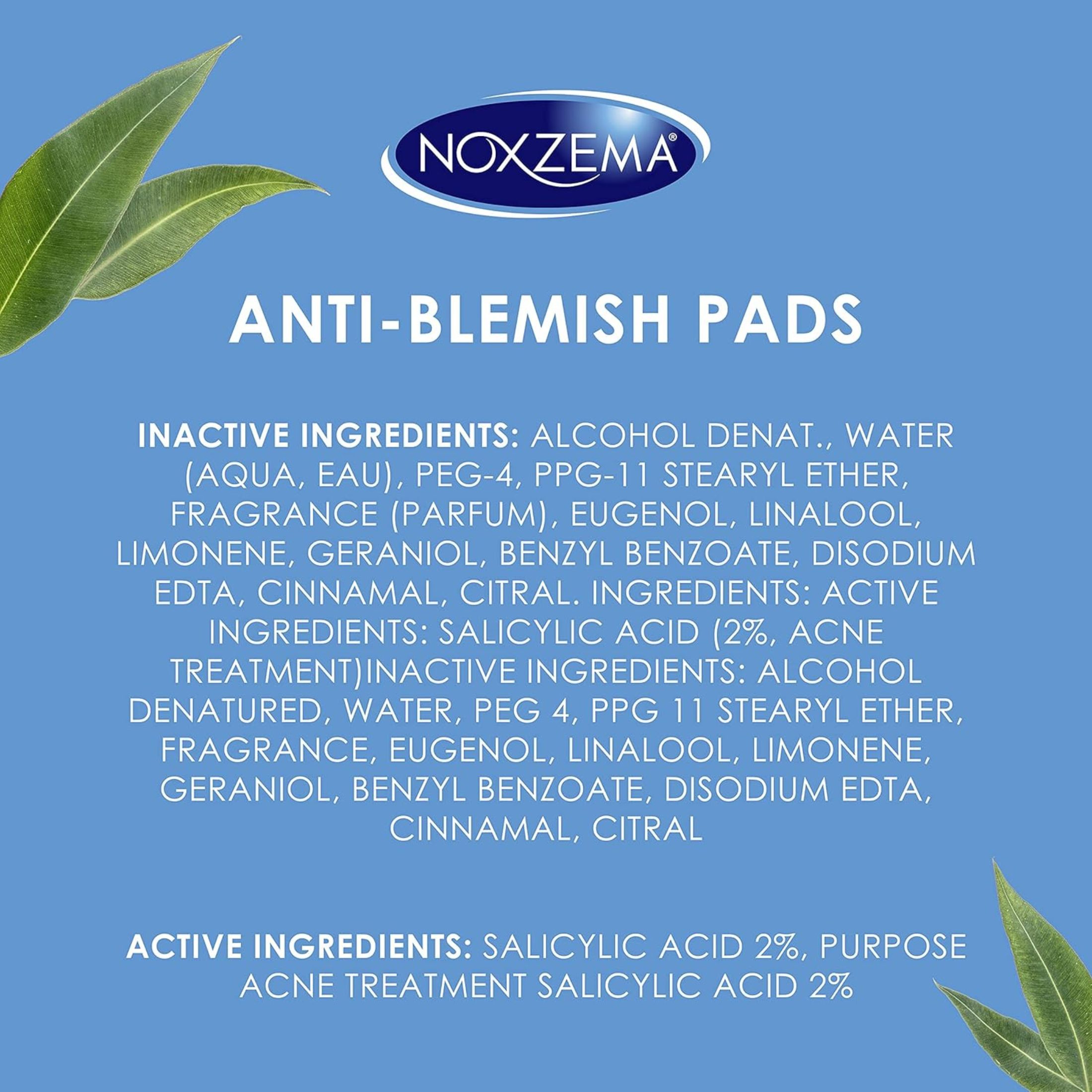 Noxzema Face Pads Anti Blemish 90 Ct (Pack Of 2)