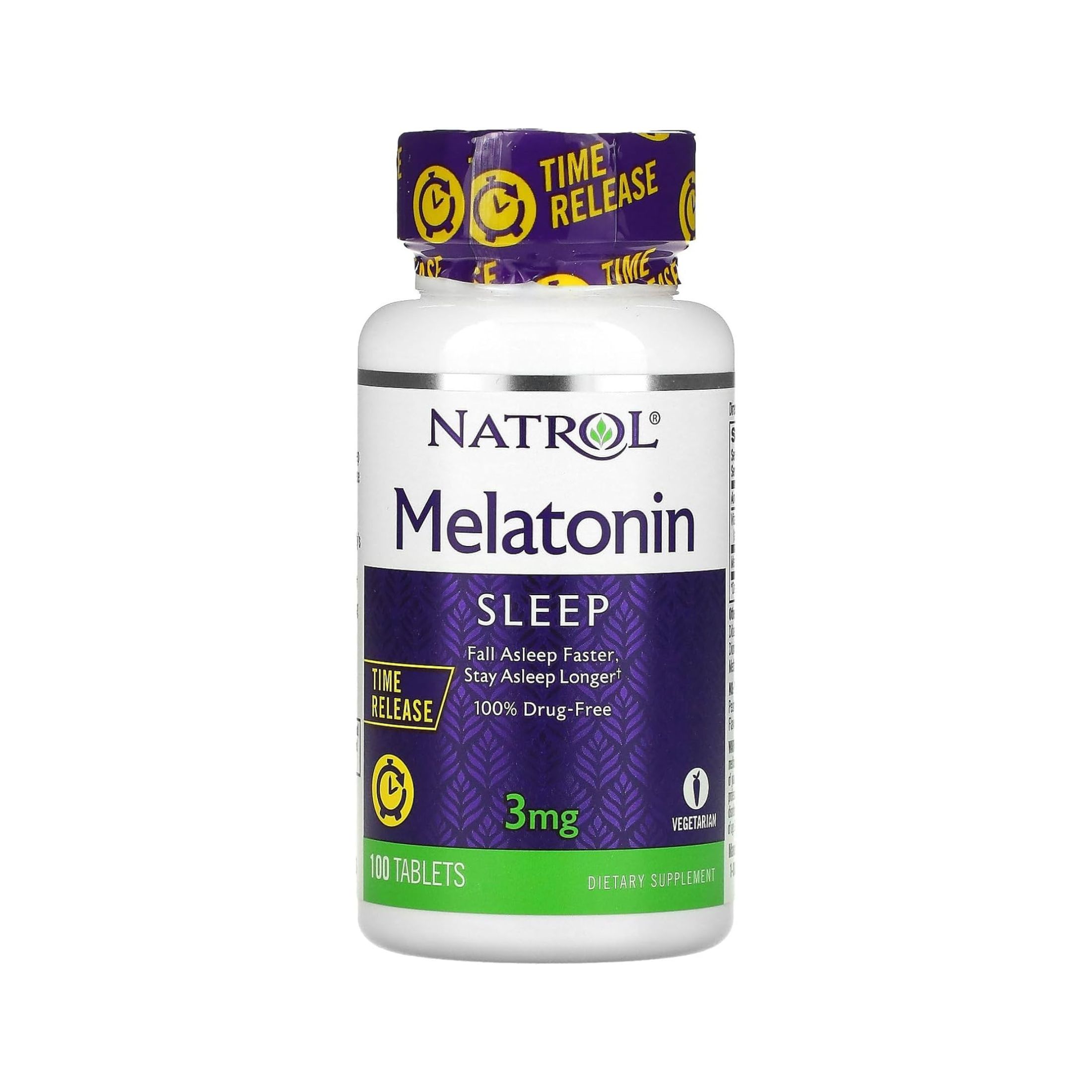 Natrol Vegetarian Melatonin 3 Mg Sleep Time Release 100 Tablets