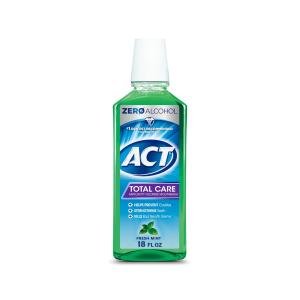 ACT Mouthwash, Fluoride, Anticavity, Zero Alcohol, Mint 18 Fl Oz