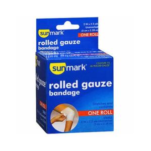 Sunmark Rolled Gauze Bandage 2 Inches X 2.5 Yards