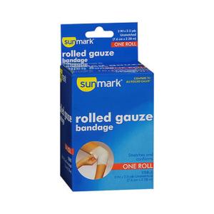 Sunmark Rolled Gauze Bandage 3 Inches X 2.5 Yards - Each
