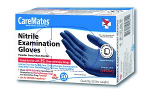 CareMates Powder Free Nitrile Examination Gloves Medium