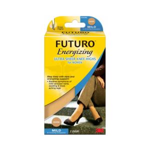 Futuro Energizing Ultra Sheer Knee Highs For Women, Mild Compression Large