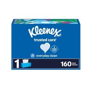 Kleenex Everyday Facial Tissues, 160 Tissues Per Flat Box