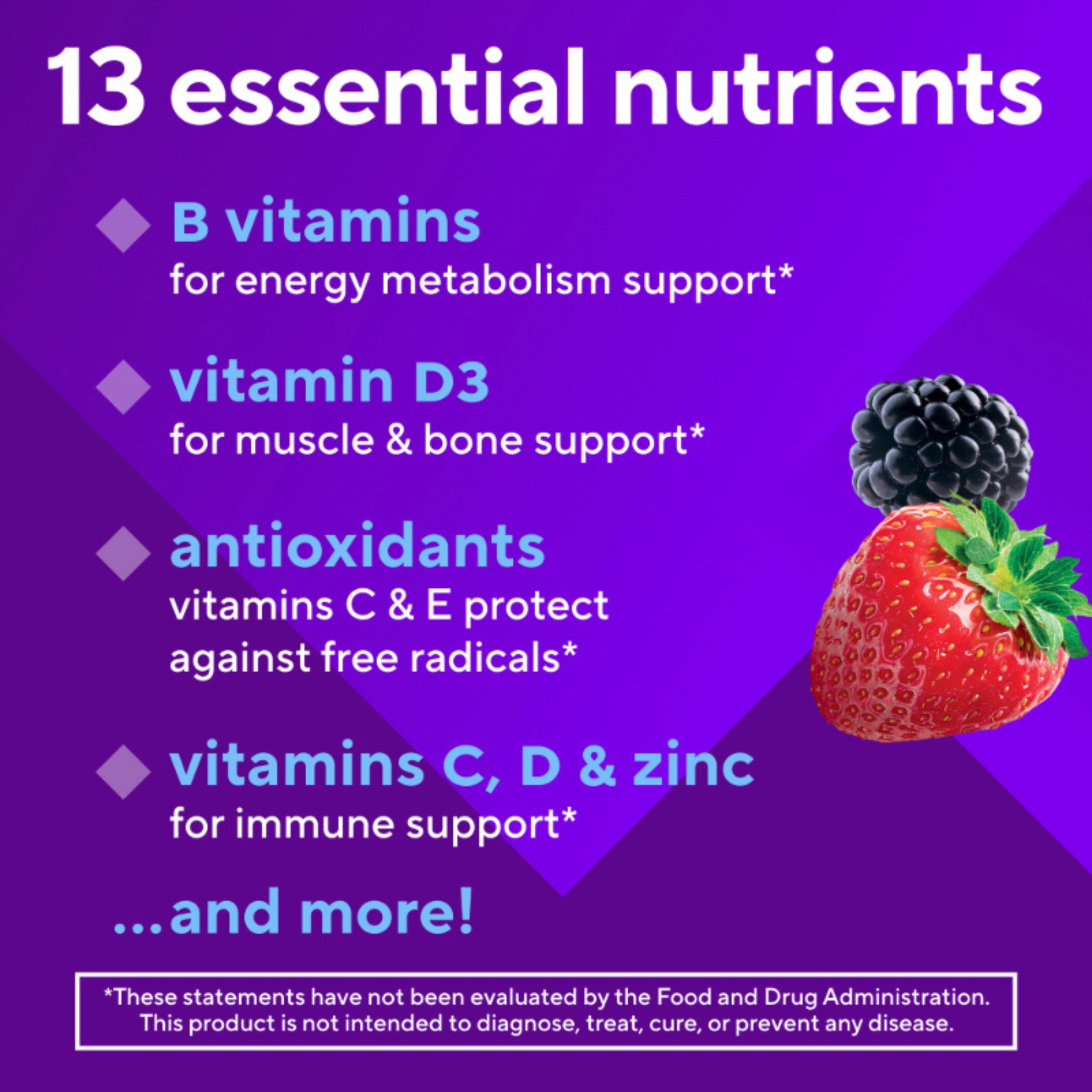 Vitafusion Men's Multivitamin Gummy, Natural Berry Flavors
