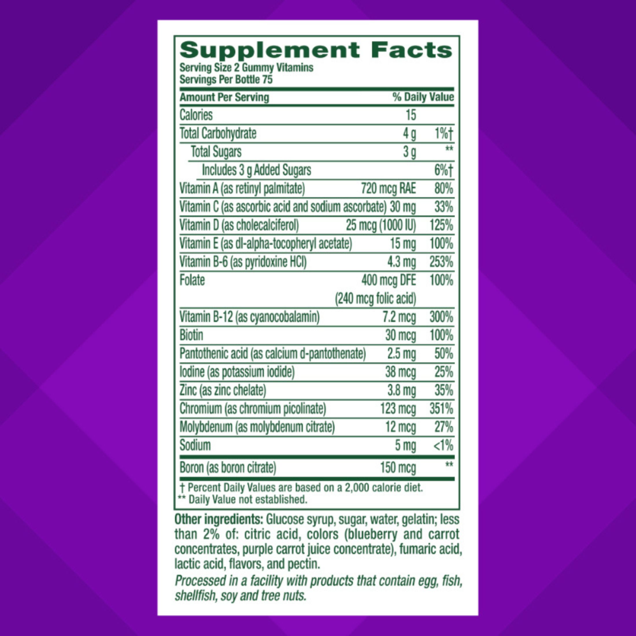 Vitafusion Men's Multivitamin Gummy, Natural Berry Flavors