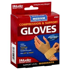 Mueller Compression & Support Gloves, Medium