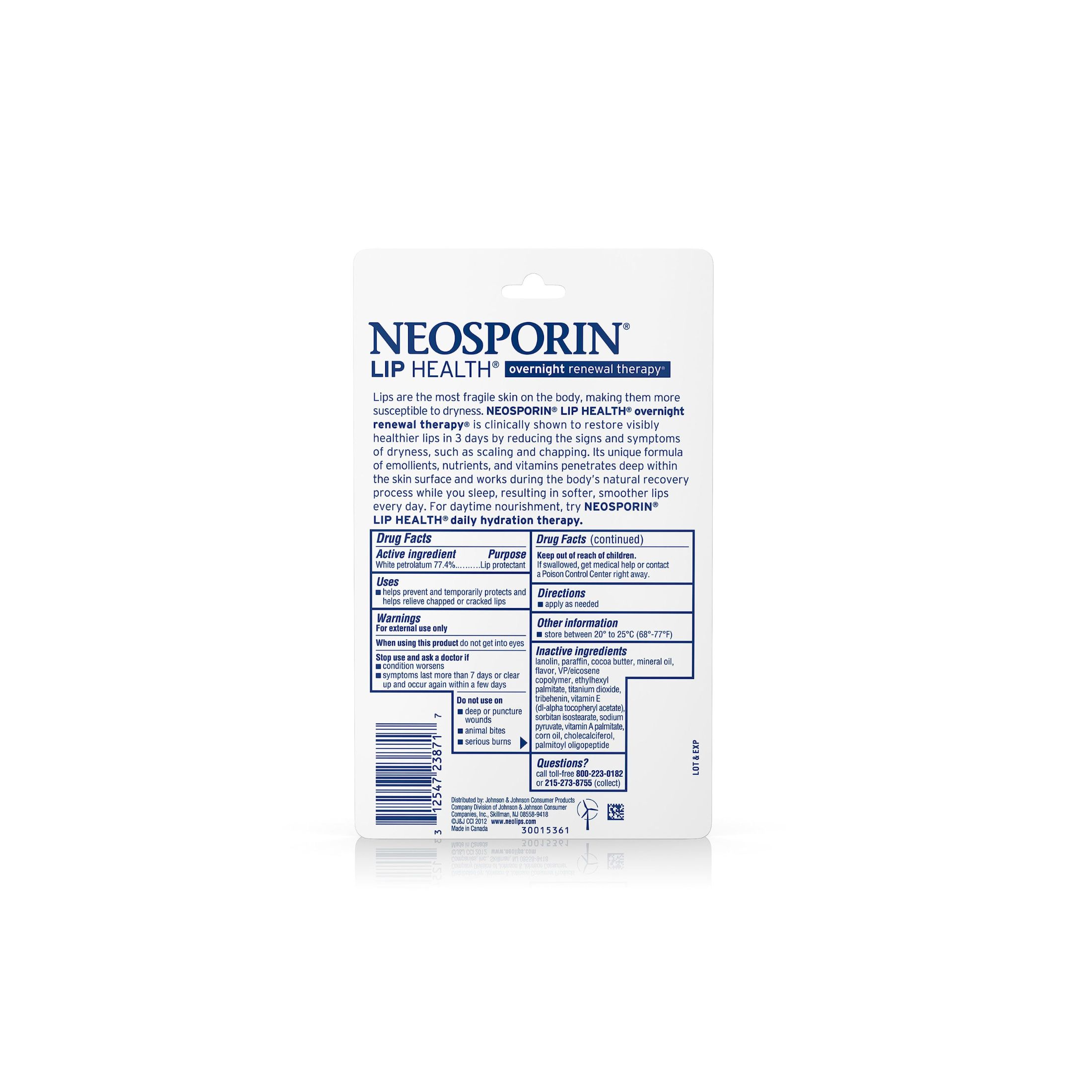 Neosporin Lip Health Overnight Renewal Therapy 0.27 Oz