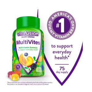 Vitafusion Adult Multivites Gummy Vitamins - Natural Berry, Peach, And Orange Flavor 150ct