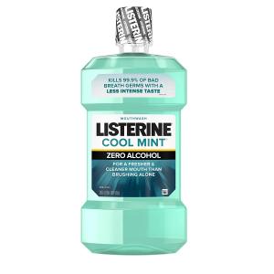 Listerine Zero Alcohol Antiseptic Mouthwash For Bad Breath And Plaque – Cool Mint – 33.8 Fl Oz