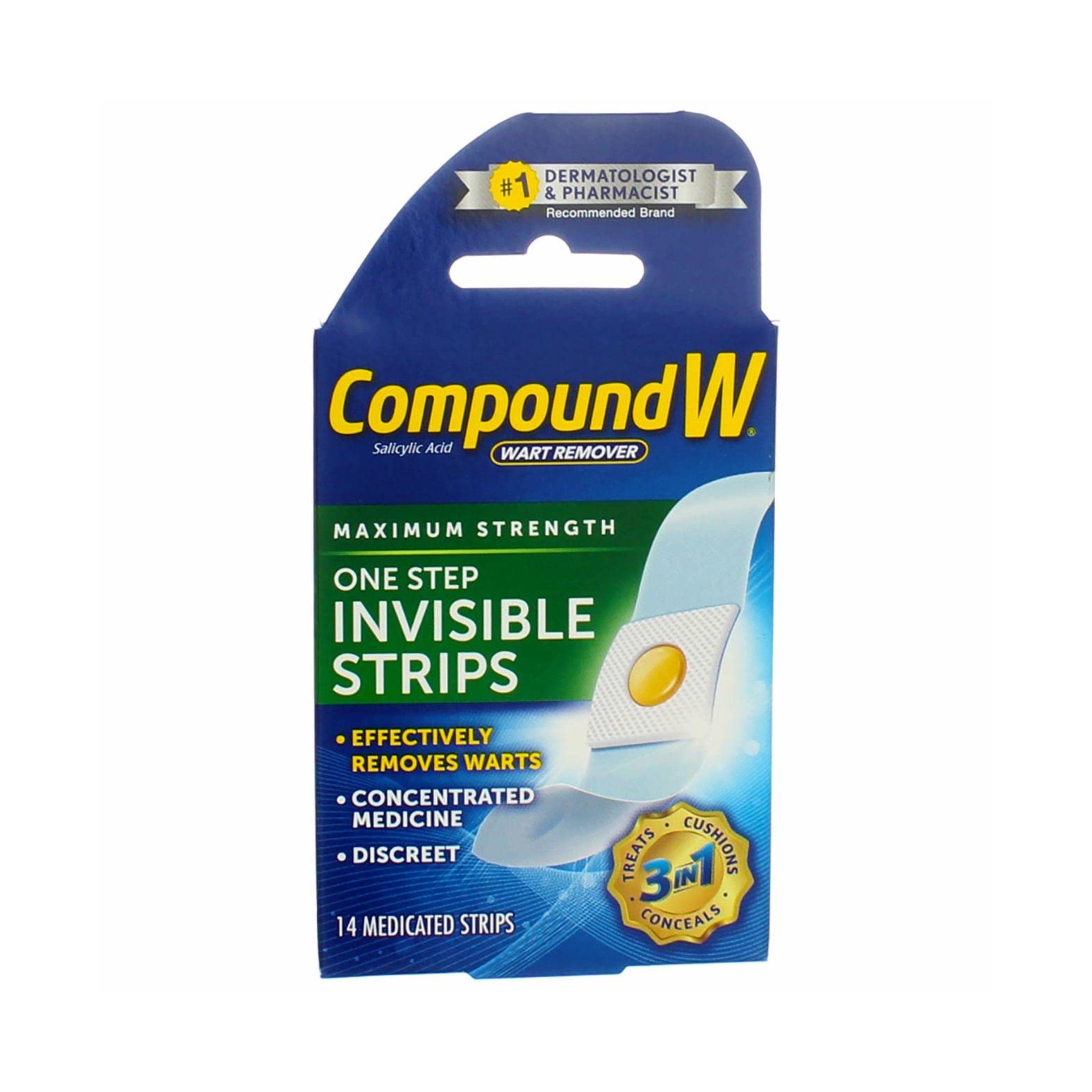 Compound W Maximum Strength One Step Invisible Wart Remover Strips