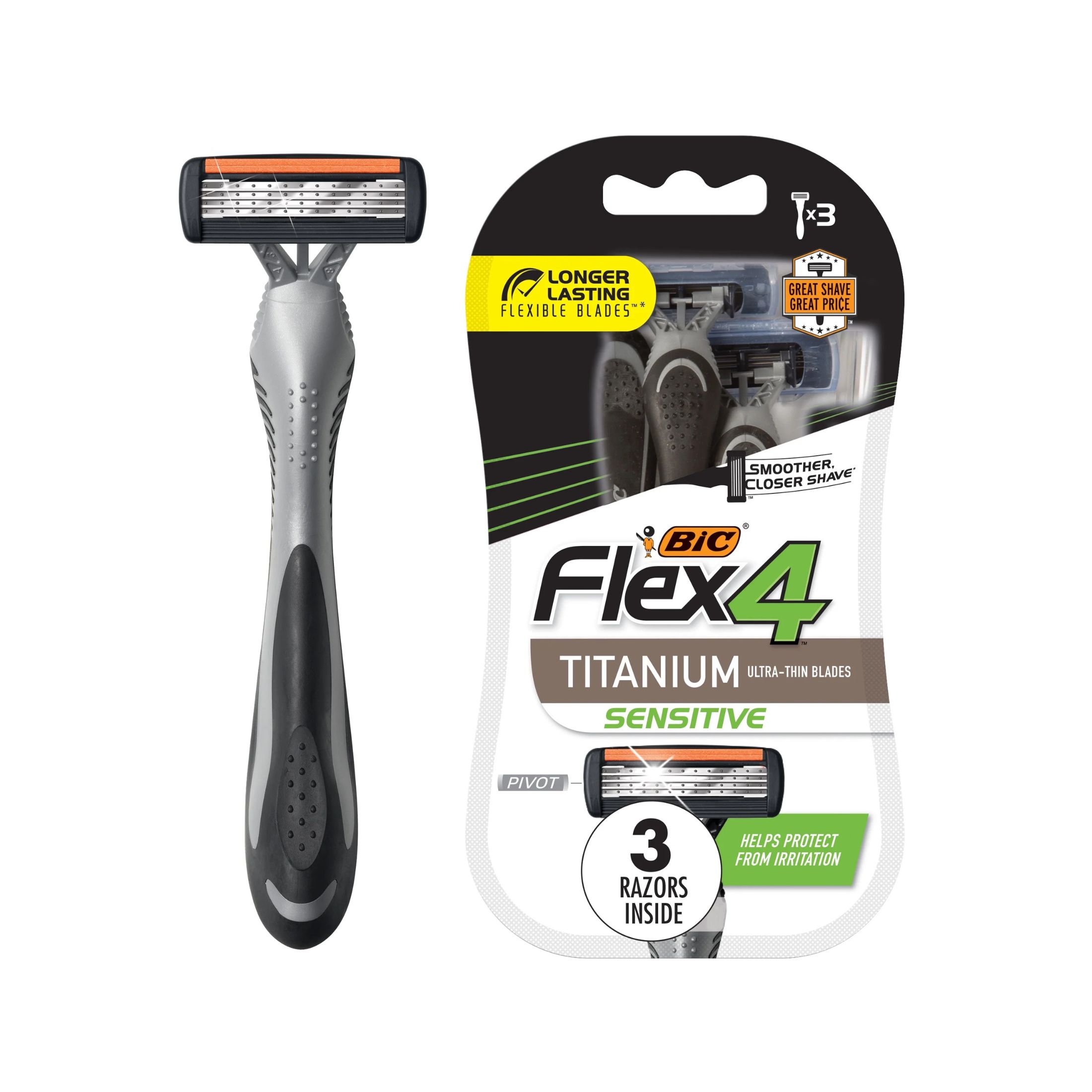 BiC Flex 4, Titanium Sensitive Men's Disposable Razors