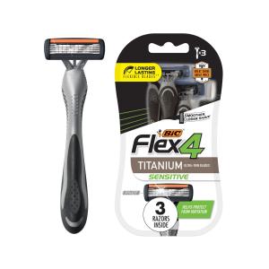 BiC Flex 4, Titanium Sensitive Men's Disposable Razors