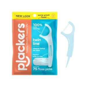 Plackers Twin-Line Dental Floss Picks, Cool Mint