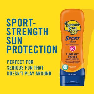 Banana Boat Ultra Sport Performance Lotion Sunscreen Broad Spectrum SPF 50 - 8 Ounces