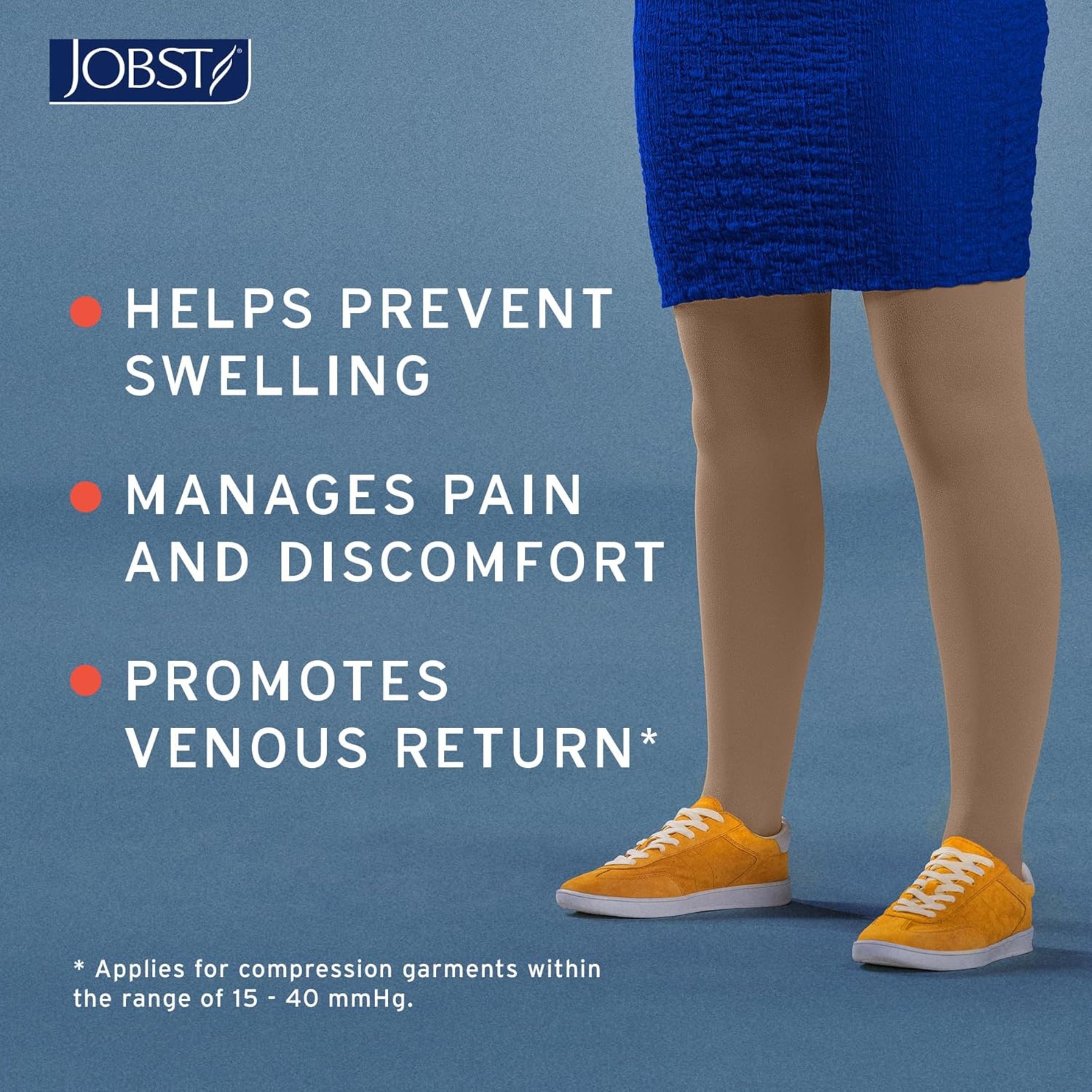 Jobst Medical Legwear For Men Knee High Socks 15-20 Mmhg Black Large 1 Pair