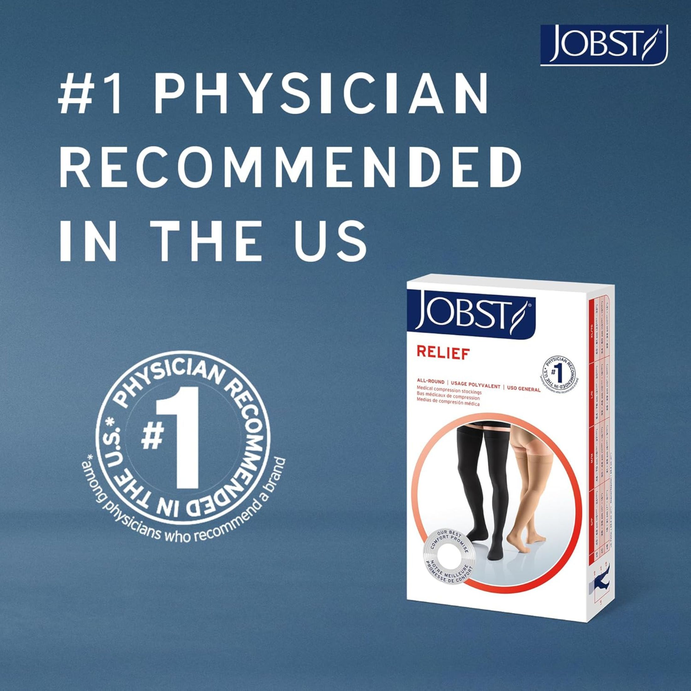 Jobst Medical Legwear For Men Knee High Socks 15-20 Mmhg Black Large 1 Pair