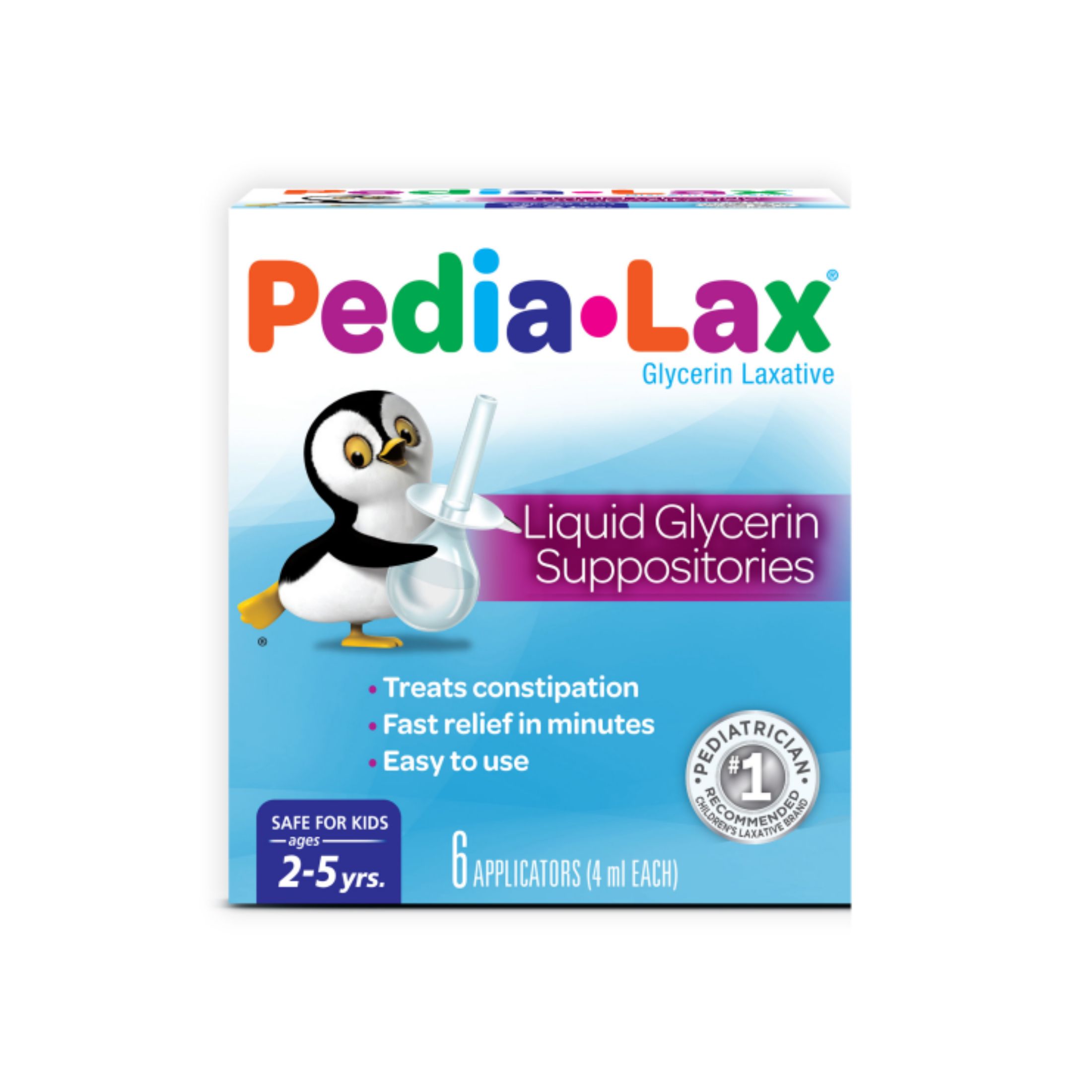 Pedia-lax Laxative Liquid Glycerin Suppositories For Kids - Ages 2-5 - 6ct