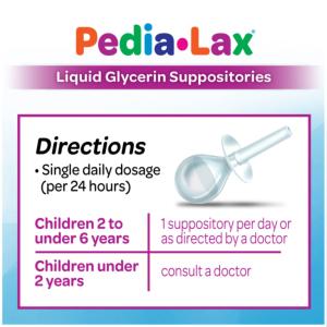 Pedia-lax Laxative Liquid Glycerin Suppositories For Kids - Ages 2-5 - 6ct
