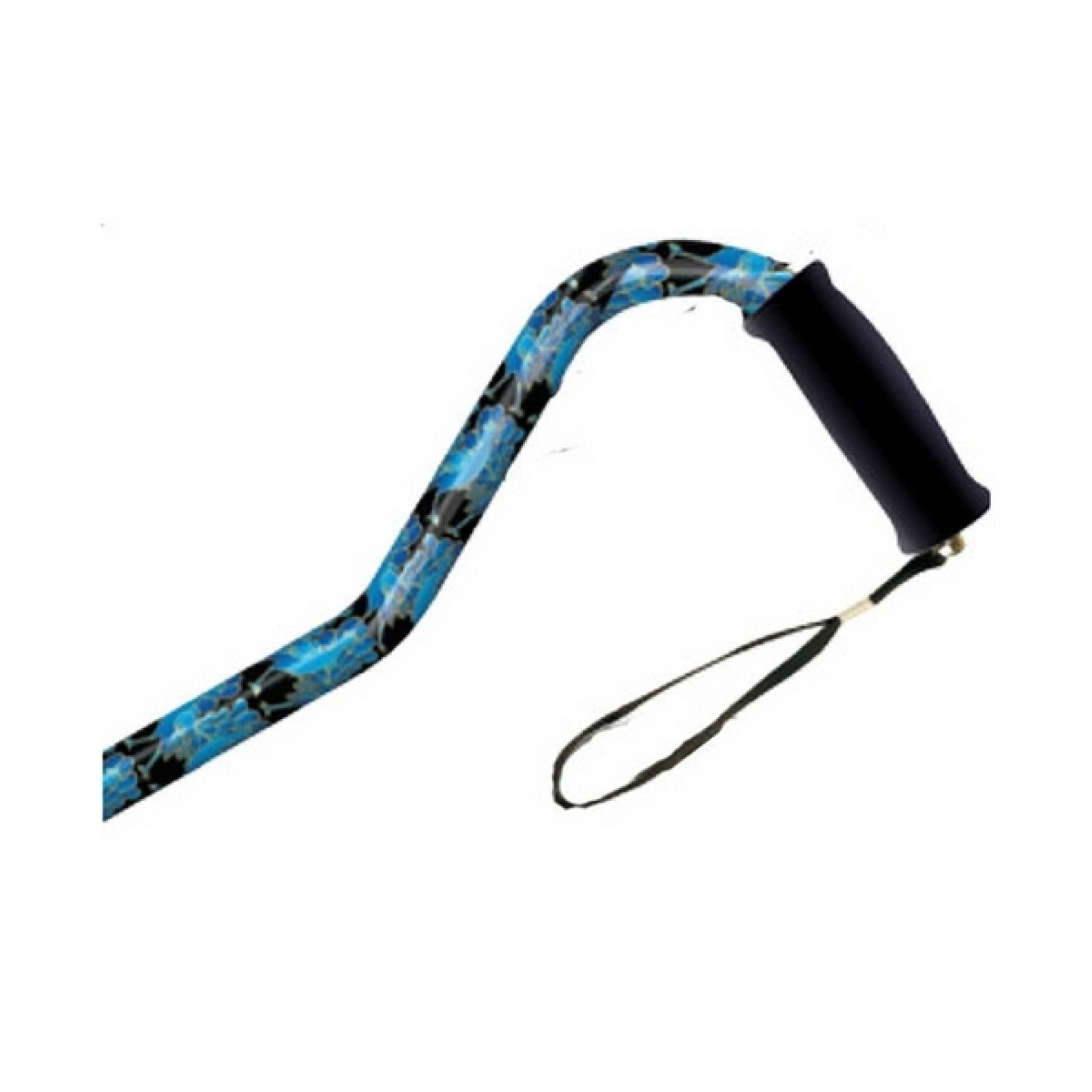 Alex Orthopedic MP-21163 Offset Handle Aluminum Cane - Blue Peacock