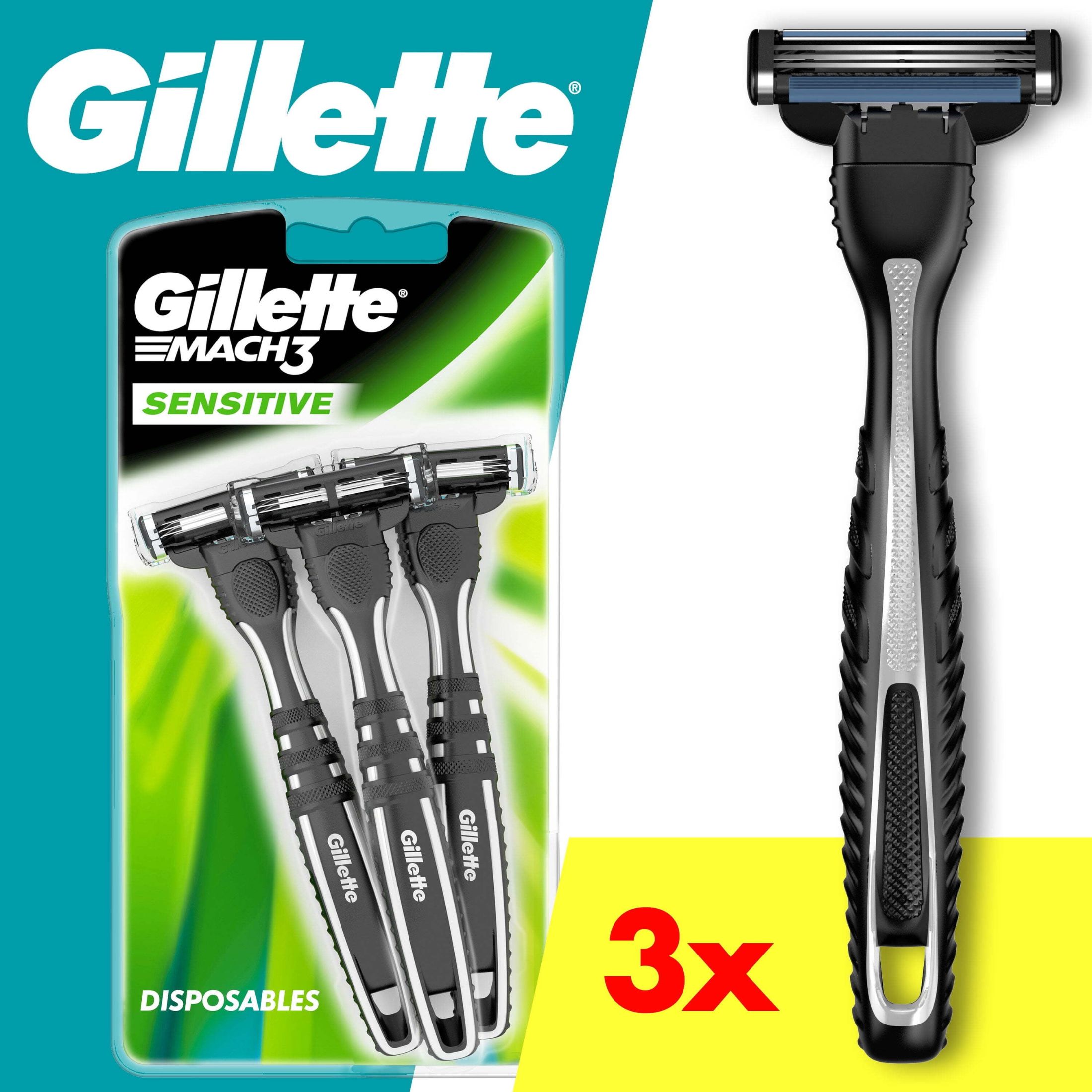 Gillette Mach 3 Razors, Disposable, Sensitive