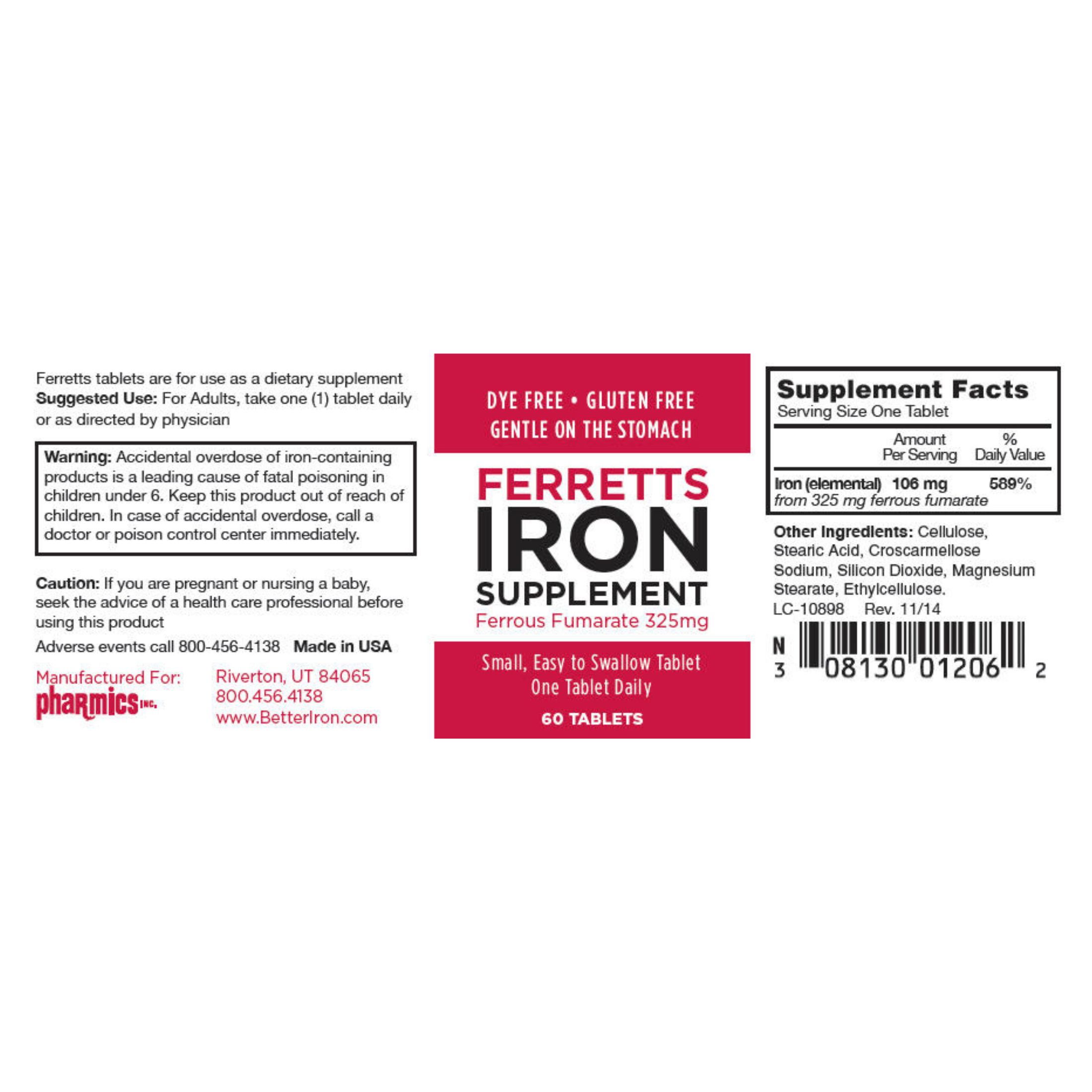Pharmics Ferretts Iron Supplement, Tablets