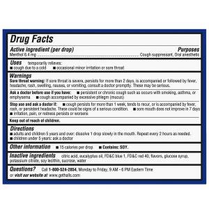 Halls Relief Ice Peppermint Flavor Cough Suppressant & Oral Anesthetic Drops 9 Ct Pack