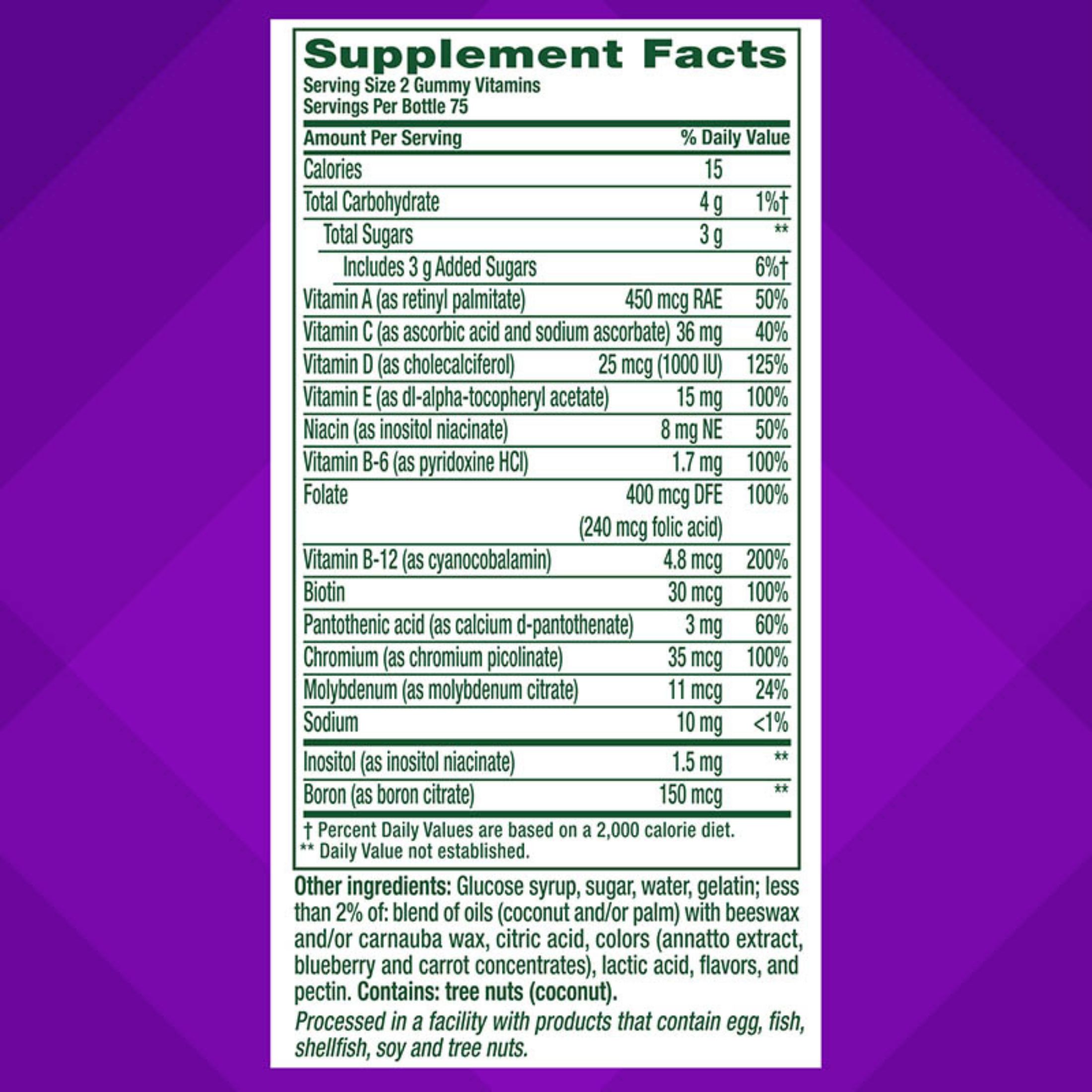 Vitafusion Natural Multivites Berry & Peach Orange 70 Gummies